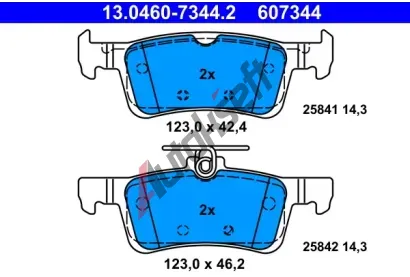 ATE Sada brzdovch destiek AT 607344, 13.0460-7344.2
