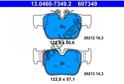 ATE Sada brzdov�ch desti�ek AT 607349, 13.0460-7349.2