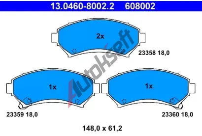 ATE Sada brzdovch destiek AT 608002, AT 23358