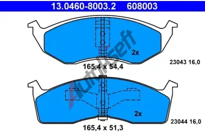 ATE Sada brzdovch destiek AT 23043, AT 608003