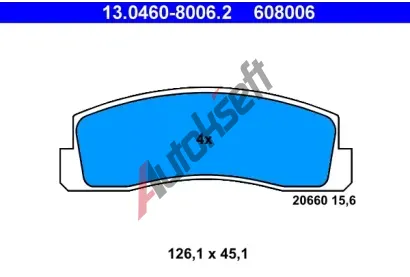 ATE Sada brzdovch destiek AT 20660, AT 608006