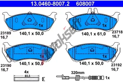 ATE Sada brzdovch destiek AT 23189, AT 608007