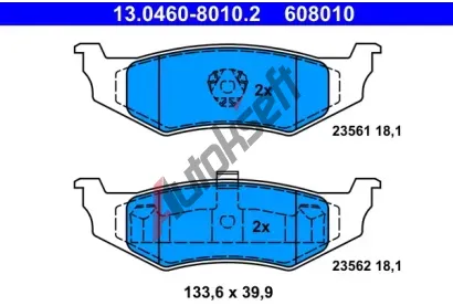 ATE Sada brzdovch destiek AT 23562, AT 608010