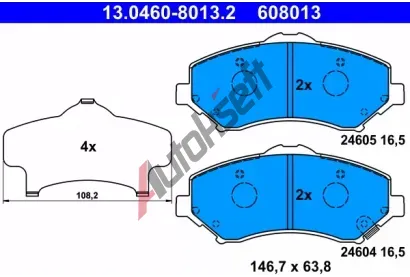 ATE Sada brzdovch destiek AT 24605, AT 608013