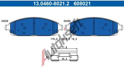 ATE Sada brzdovch destiek AT 608021, 13.0460-8021.2