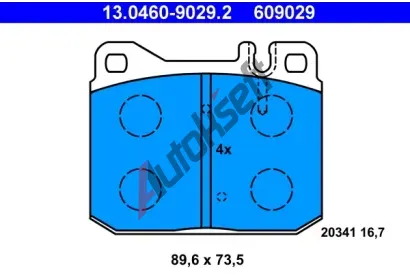 ATE Sada brzdovch destiek AT 609029, AT 20341