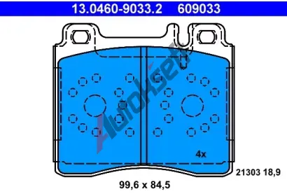 ATE Sada brzdovch destiek AT 21303, AT 609033