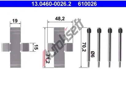 ATE Sada psluenstv - obloen kotouov brzdy AT 610026, 13.0460-0026.2