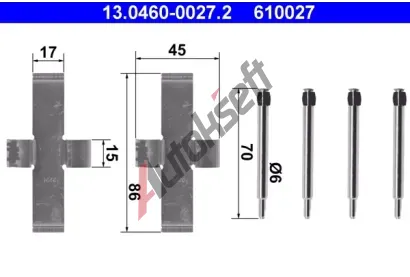 ATE Sada psluenstv - obloen kotouov brzdy AT 610027, 13.0460-0027.2