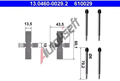 ATE Sada psluenstv - obloen kotouov brzdy AT 610029, 13.0460-0029.2