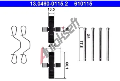 ATE Sada psluenstv - obloen kotouov brzdy AT 610115, 13.0460-0115.2