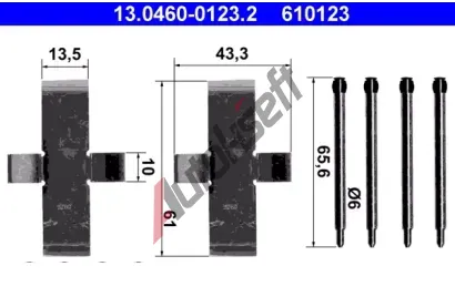 ATE Sada psluenstv - obloen kotouov brzdy AT 610123, 13.0460-0123.2