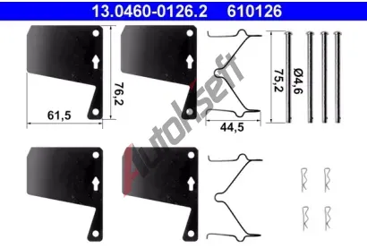 ATE Sada psluenstv - obloen kotouov brzdy AT 610126, 13.0460-0126.2