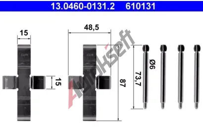 ATE Sada psluenstv - obloen kotouov brzdy AT 610131, 13.0460-0131.2