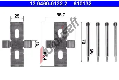 ATE Sada psluenstv - obloen kotouov brzdy AT 610132, 13.0460-0132.2