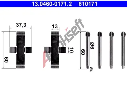 ATE Sada psluenstv - obloen kotouov brzdy AT 610171, 13.0460-0171.2