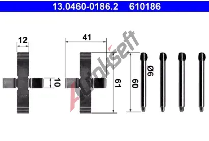 ATE Sada psluenstv - obloen kotouov brzdy AT 610186, 13.0460-0186.2