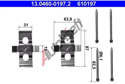 ATE Sada psluenstv - obloen kotouov brzdy AT 610197, 13.0460-0197.2