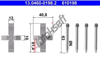 ATE Sada psluenstv - obloen kotouov brzdy AT 610198, 13.0460-0198.2