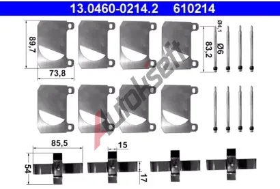 ATE Sada psluenstv - obloen kotouov brzdy AT 610214, 13.0460-0214.2