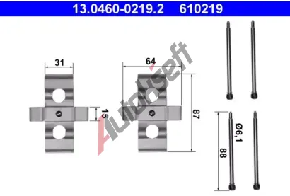 ATE Sada psluenstv - obloen kotouov brzdy AT 610219, 13.0460-0219.2