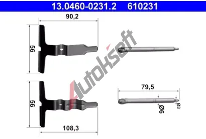 ATE Sada psluenstv - obloen kotouov brzdy AT 610231, 13.0460-0231.2