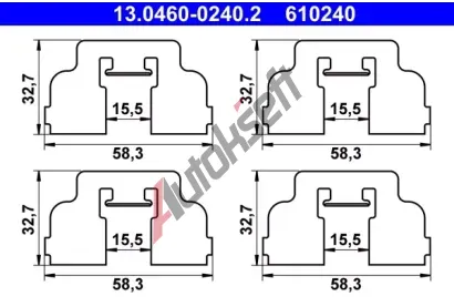ATE Sada psluenstv obloen kotouov brzdy AT 610240, 13.0460-0240.2