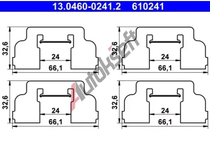 ATE Sada psluenstv obloen kotouov brzdy AT 610241, 13.0460-0241.2