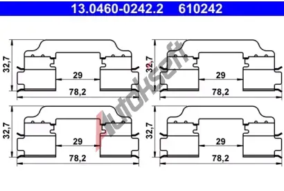 ATE Sada psluenstv obloen kotouov brzdy AT 610242, 13.0460-0242.2