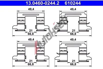 ATE Sada p��slu�enstv� oblo�en� kotou�ov� brzdy AT 610244, 13.0460-0244.2