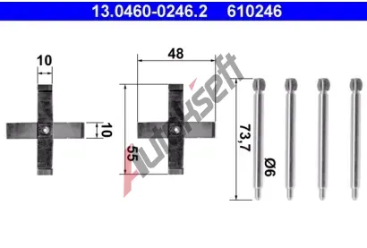 ATE Sada psluenstv - obloen kotouov brzdy AT 610246, 13.0460-0246.2