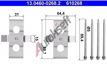 ATE Sada psluenstv - obloen kotouov brzdy AT 610268, 13.0460-0268.2