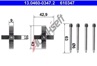 ATE Sada psluenstv - obloen kotouov brzdy AT 610347, 13.0460-0347.2