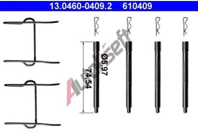 ATE Sada psluenstv - obloen kotouov brzdy AT 610409, 13.0460-0409.2