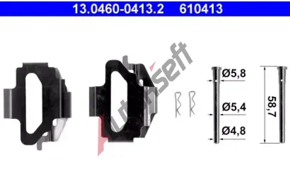 ATE Sada psluenstv - obloen kotouov brzdy AT 610413, 13.0460-0413.2