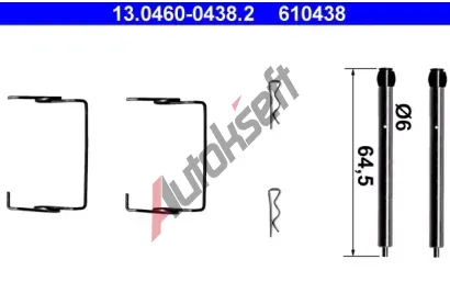 ATE Sada psluenstv - obloen kotouov brzdy AT 610438, 13.0460-0438.2