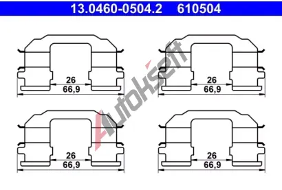 ATE Sada psluenstv obloen kotouov brzdy AT 610504, 13.0460-0504.2