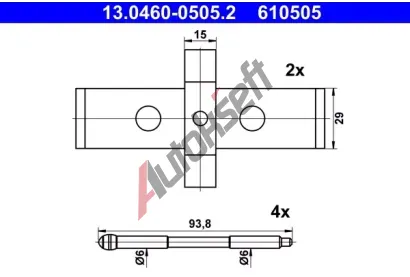 ATE Sada psluenstv obloen kotouov brzdy AT 610505, 13.0460-0505.2