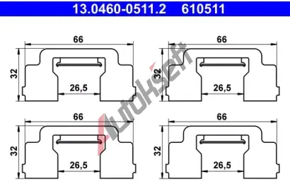 ATE Sada psluenstv obloen kotouov brzdy AT 610511, 13.0460-0511.2
