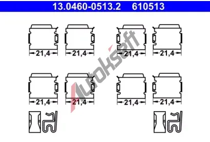 ATE Sada psluenstv obloen kotouov brzdy AT 610513, 13.0460-0513.2