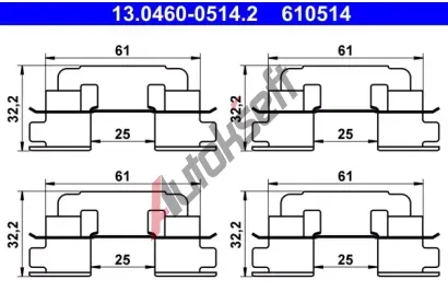 ATE Sada psluenstv obloen kotouov brzdy AT 610514, 13.0460-0514.2