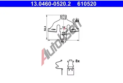 ATE Sada psluenstv obloen kotouov brzdy AT 610520, 13.0460-0520.2