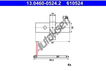 ATE Sada psluenstv obloen kotouov brzdy AT 610524, 13.0460-0524.2