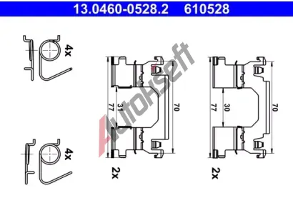 ATE Sada psluenstv obloen kotouov brzdy AT 610528, 13.0460-0528.2
