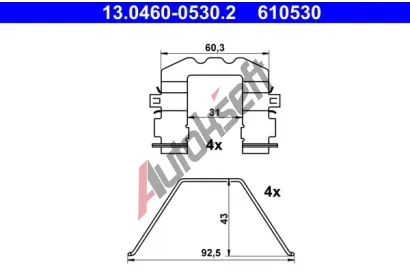 ATE Sada psluenstv obloen kotouov brzdy AT 610530, 13.0460-0530.2