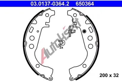 ATE Sada brzdovch elist AT 650364, 03.0137-0364.2