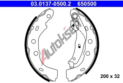 ATE Sada brzdových čelistí AT 650500, 03.0137-0500.2 ATE Sada brzdových čelistí AT 650500, 03.0137-0500.2