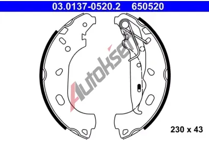 ATE Sada brzdovch elist AT 650520, 03.0137-0520.2