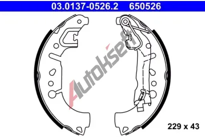ATE Sada brzdových čelistí AT 650526, 03.0137-0526.2 ATE Sada brzdových čelistí AT 650526, 03.0137-0526.2
