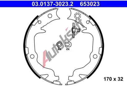 ATE Sada brzdovch elist parkovac brzdy AT 653023, 03.0137-3023.2